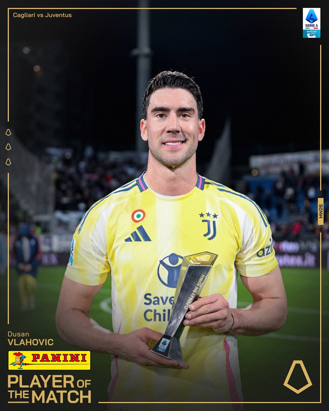  打進(jìn)致勝進(jìn)球！弗拉霍維奇當(dāng)選尤文1-0卡利亞里全場(chǎng)最佳球員