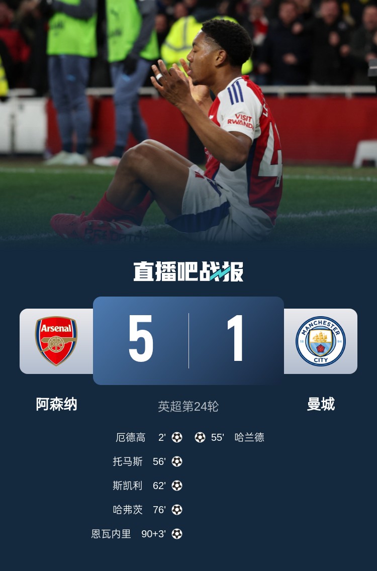 硬氣槍手無畏強(qiáng)敵！阿森納本賽季5-1碾壓曼城，3-0完勝皇馬