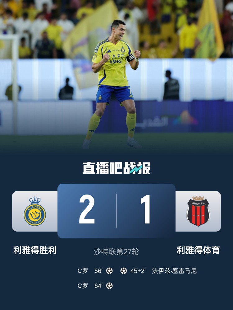  利雅得勝利達成沙特職業(yè)聯(lián)賽900球里程碑，僅少于新月
